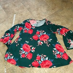 Adara Floral green blouse